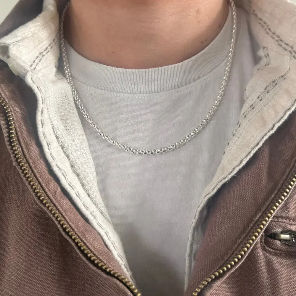 Y2K Silver 925 unique link Necklace